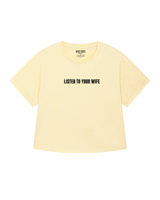 T-shirt Oversize Brodé "Listen To Your Wife"