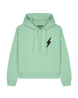 Cropped Hoodie Brodé "Power"