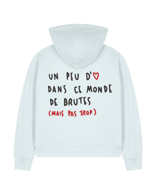 Cropped Hoodie à Zip Brodé "Brute"