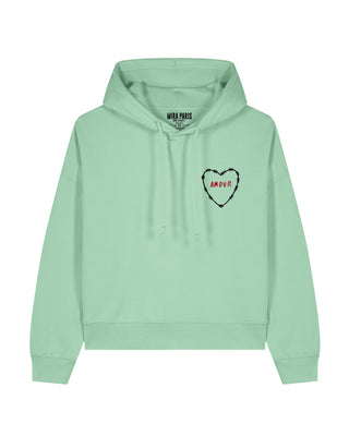 Cropped Hoodie Brodé "Amour"