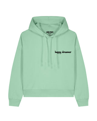 Cropped Hoodie Brodé "Happy Dreamer"