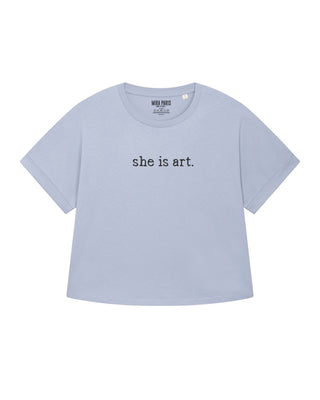 T-shirt Oversize Brodé "She Is Art"