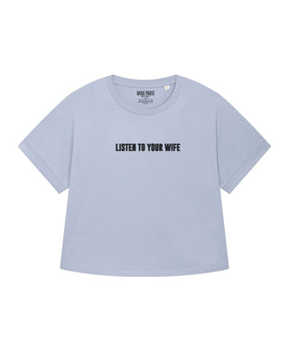 T-shirt Oversize Brodé "Listen To Your Wife"