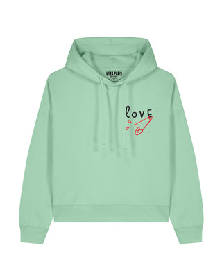 Cropped Hoodie Brodé "Love"