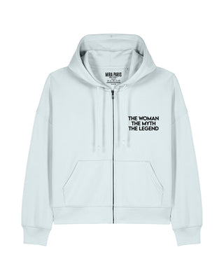 Cropped Hoodie à Zip Brodé "Legend"