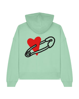 Cropped Hoodie "Coeur Pins"