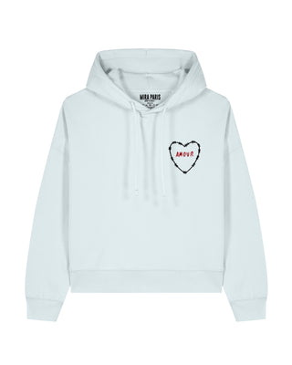 Cropped Hoodie Brodé "Amour"