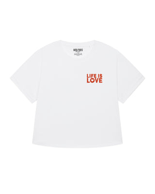 T-shirt Oversize Brodé "Life is Love"