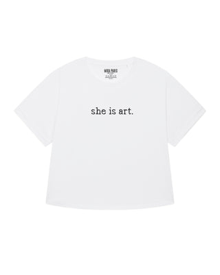 T-shirt Oversize Brodé "She Is Art"