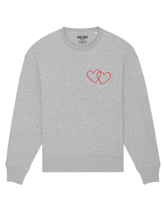 Sweatshirt Oversize Brodé "Double Heart"