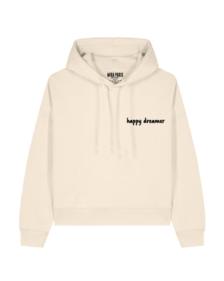 Cropped Hoodie Brodé "Happy Dreamer"