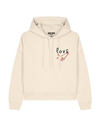 Cropped Hoodie Brodé "Love"