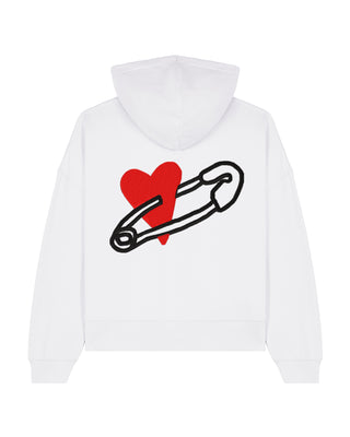 Cropped Hoodie "Coeur Pins"