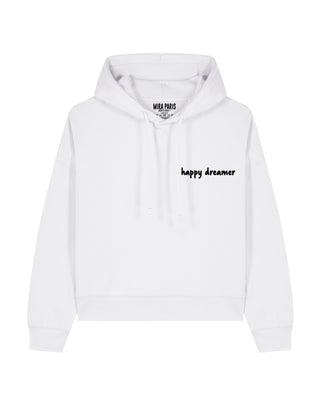 Cropped Hoodie Brodé "Happy Dreamer"