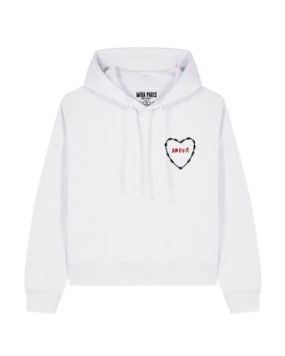 Cropped Hoodie Brodé "Amour"