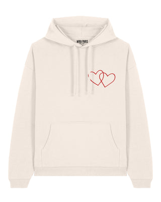 Hoodie Oversize Brodé "Double Heart"