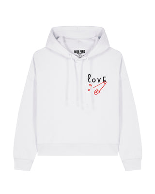 Cropped Hoodie Brodé "Love"