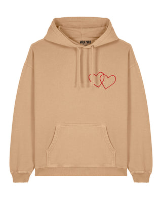 Hoodie Oversize Brodé "Double Heart"