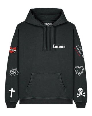 Hoodie Oversize Brodé "Amour Gothic"