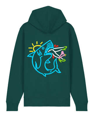 Hoodie à Zip Brodé "Shark"