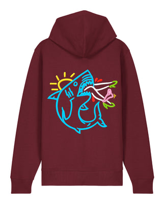Hoodie à Zip Brodé "Shark"