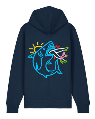 Hoodie à Zip Brodé "Shark"