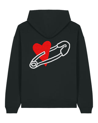 Hoodie Oversize Brodé "Coeur Pins"