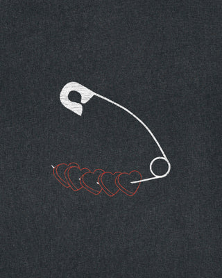 T-shirt Vintage Brodé "Heart Pins"
