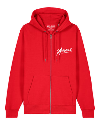 Hoodie à Zip Brodé "Amore"