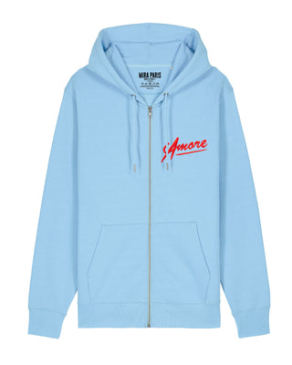 Hoodie à Zip Brodé "Amore"