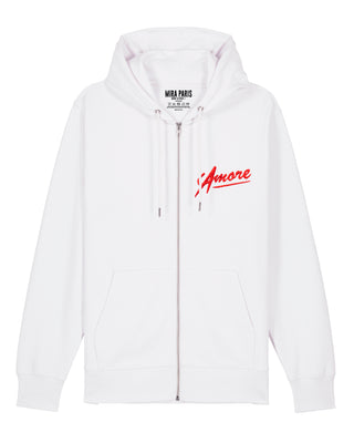 Hoodie à Zip Brodé "Amore"