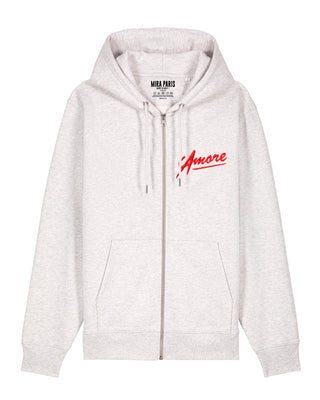 Hoodie à Zip Brodé "Amore"