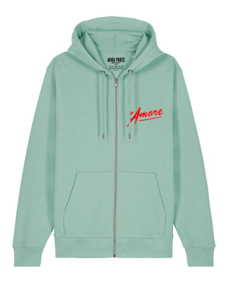 Hoodie à Zip Brodé "Amore"