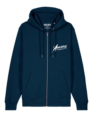 Hoodie à Zip Brodé "Amore"