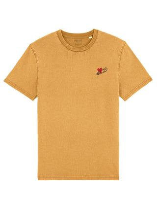 T-shirt Vintage Brodé "Coeur Pins"