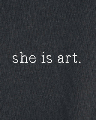 Sweatshirt Vintage Oversize Brodé "She is Art"