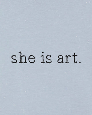 T-shirt Vintage Brodé "She Is Art"