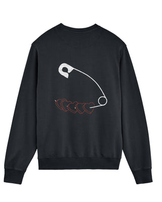Sweatshirt Vintage Oversize Brodé "Heart Pins"