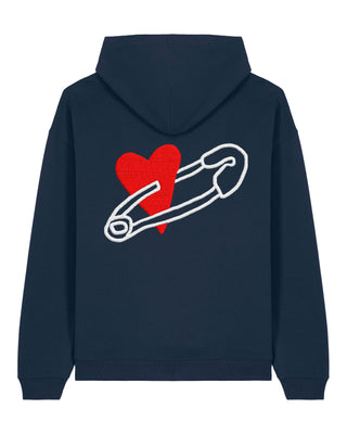 Hoodie Oversize Brodé "Coeur Pins"