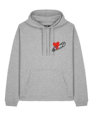 Hoodie Oversize Brodé "Coeur Pins"