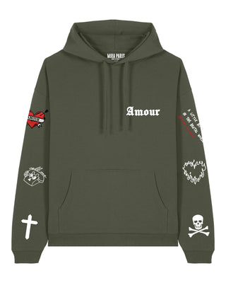 Hoodie Oversize Brodé "Amour Gothic"
