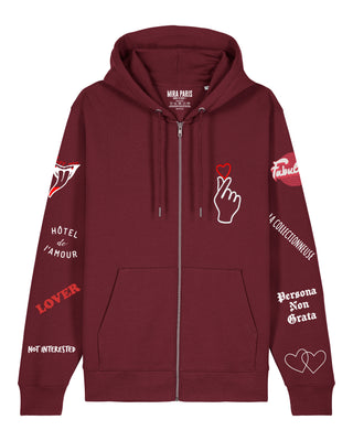 Hoodie à Zip Brodé "Moi Non Plus"