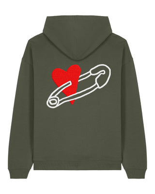 Hoodie Oversize Brodé "Coeur Pins"