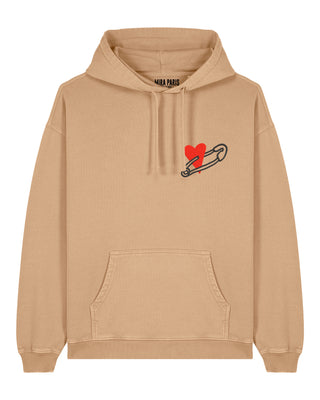 Hoodie Oversize Brodé "Coeur Pins"