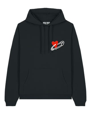 Hoodie Oversize Brodé "Coeur Pins"