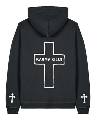 Hoodie Oversize Brodé "Karma Kills"