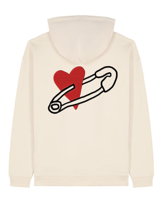 Hoodie Oversize Brodé "Coeur Pins"
