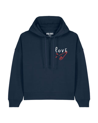 Cropped Hoodie Brodé "Love"