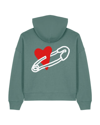 Cropped Hoodie "Coeur Pins"