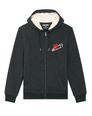 Hoodie Sherpa Brodé "coeur pins"